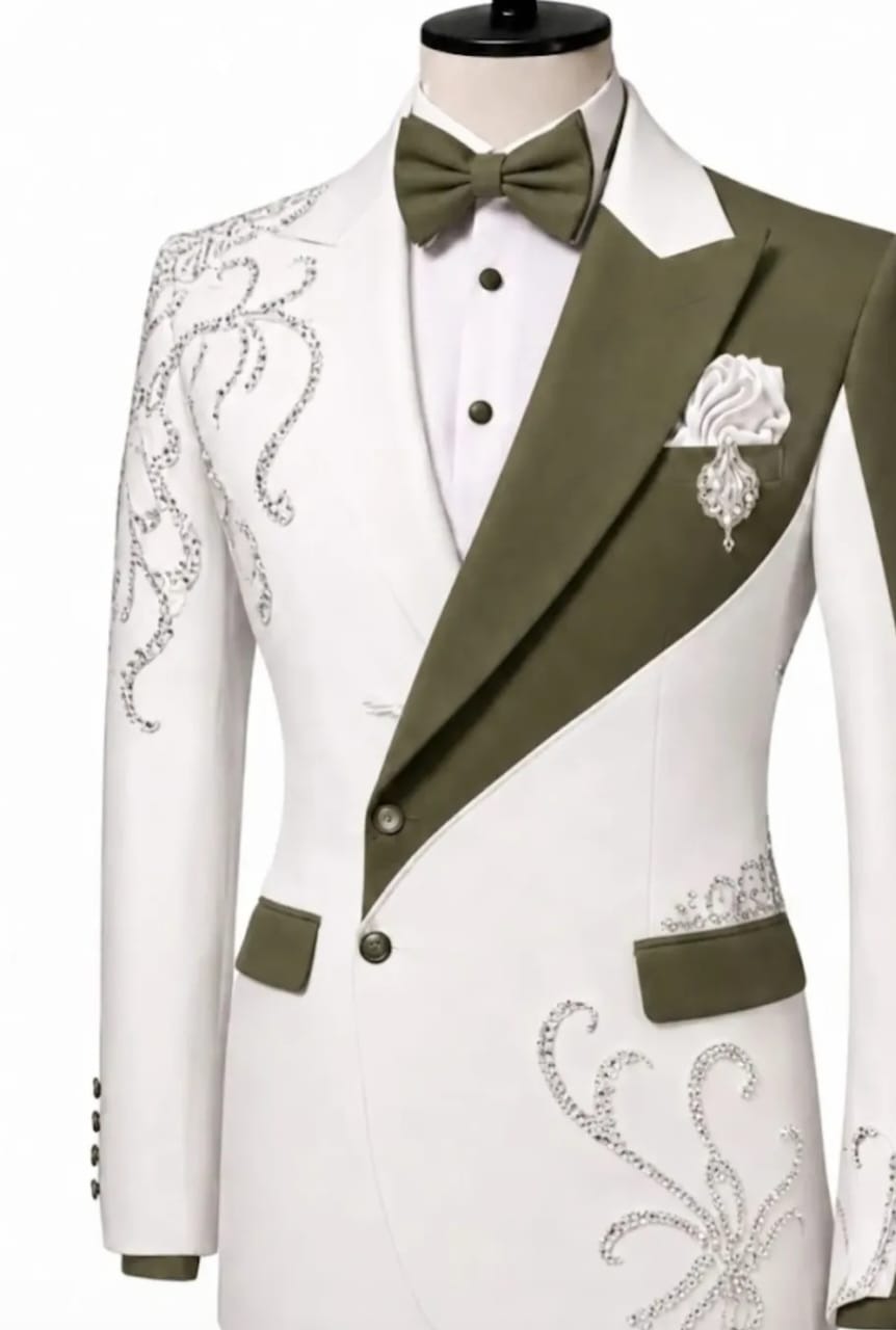Man lace 4 piece suits with 100% cotton fabric-1